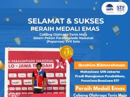 STF UIN Jakarta Bangga! Ibrahim Bikhorohman Raih Medali Emas di Peparnas XVII Solo
