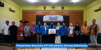 Penyerahan Beasiswa STF UIN Jakarta: Dorong Mahasiswa Terus Berkarya dan Berkontribusi Lewat Kevolunteeran