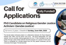 Panggilan Aplikasi Terbuka: PhD Candidate dalam Studi Aktivisme Keadilan Gender Berbasis Agama (GenderJustice)