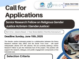 Call for Applications! Senior Research Fellow on Religious Gender Justice Activism (Gender Justice)