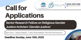 Call for Applications! Senior Research Fellow on Religious Gender Justice Activism (Gender Justice)