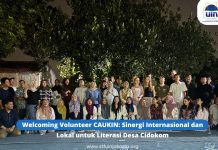 Welcoming Volunteer CAUKIN: Sinergi Internasional dan Lokal untuk Literasi Desa Cidokom
