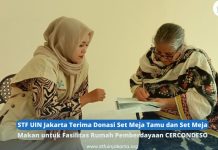 STF UIN Jakarta Terima Donasi Set Meja Tamu dan Set Meja Makan untuk Fasilitas Rumah Pemberdayaan CERCONDESO