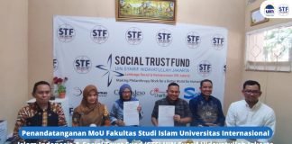 Penandatanganan MoU Fakultas Studi Islam Universitas Internasional Islam Indonesia & Social Trust Fund (STF) UIN Syarif Hidayatullah Jakarta tentang Kolaborasi Pendidikan, Penelitian, dan Pengabdian Kepada Masyarakat