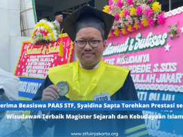 Penerima Beasiswa PAAS STF, Syaidina Sapta Torehkan Prestasi sebagai Wisudawan Terbaik Magister Sejarah dan Kebudayaan Islam