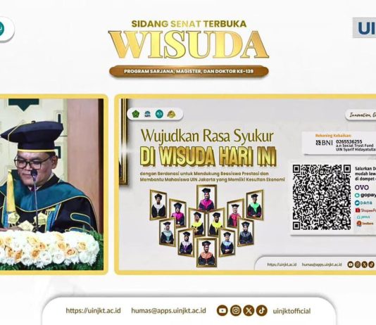 Wisuda ke-139 UIN Jakarta, Rektor Ajak Wisudawan Berpartisipasi dalam Donasi Beasiswa STF