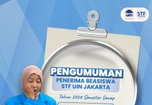 Pengumuman Penerima Beasiswa STF UIN Jakarta Semester Genap 2026