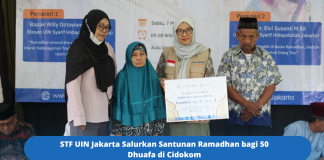 STF UIN Jakarta Salurkan Santunan Ramadhan bagi 50 Dhuafa di Cidokom