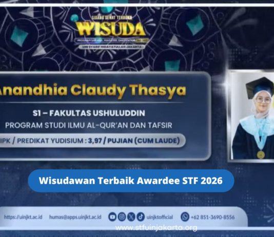 Awardee STF Raih Predikat Wisudawan Terbaik UIN Jakarta: Anandhi Claudy Tasya Buktikan Prestasi dan Kebermanfaatan Bisa Berjalan Bersama