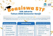 Pendaftaran Beasiswa STF UIN Jakarta Semester Ganjil 2026 Resmi Dibuka