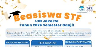 Pendaftaran Beasiswa STF UIN Jakarta Semester Ganjil 2026 Resmi Dibuka