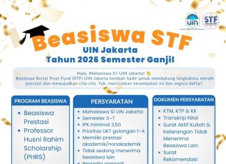 Pendaftaran Beasiswa STF UIN Jakarta Semester Ganjil 2026 Resmi Dibuka